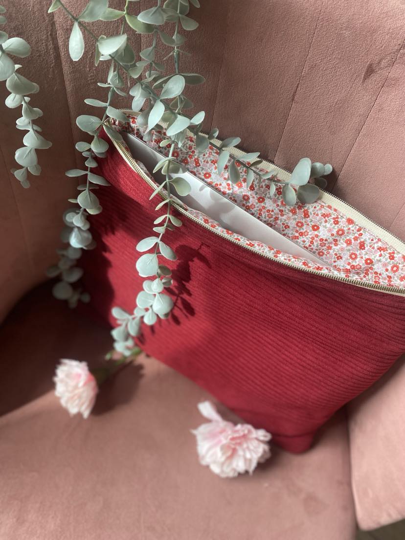 Housse ordinateur velour personnalisé