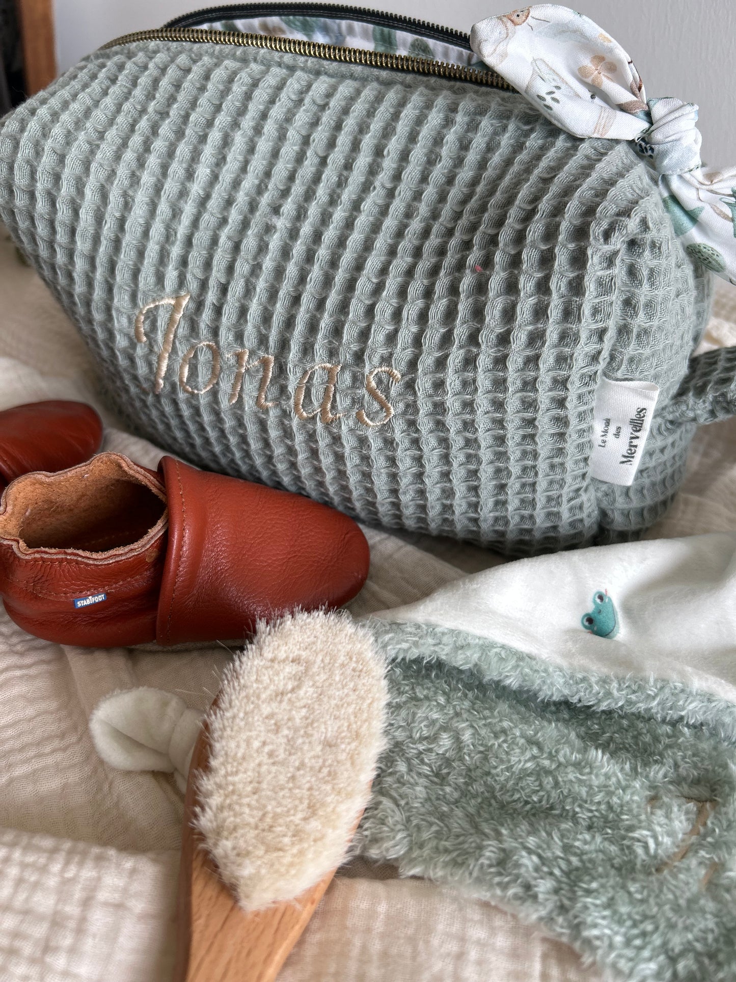 Trousse de toilette nid d'abeille