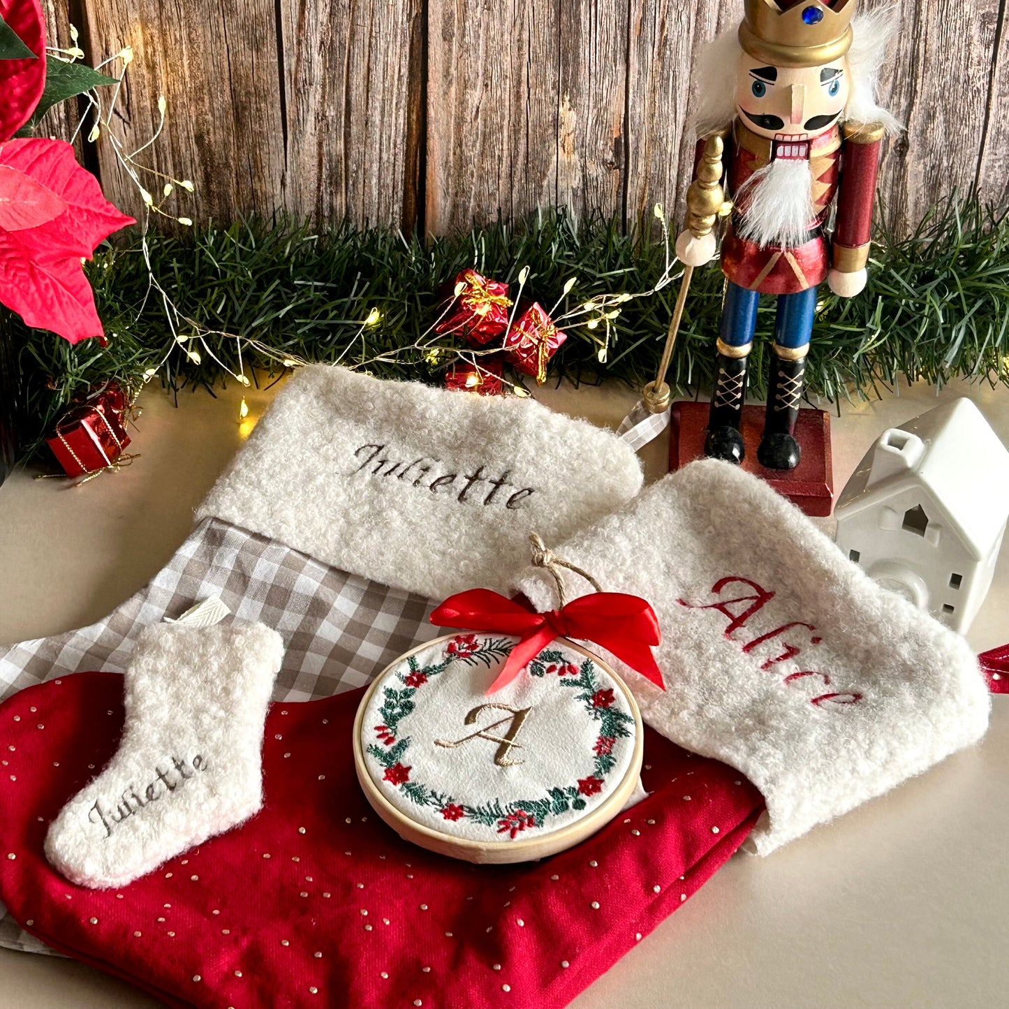 Boule de Noël brodée personnalisée