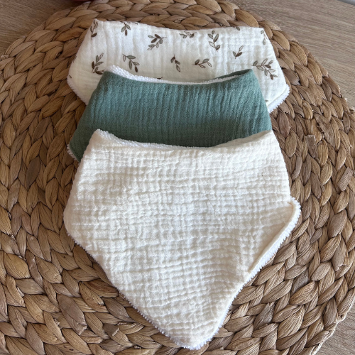 Trio de bavoirs bandana