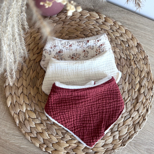 Trio de bavoirs bandana