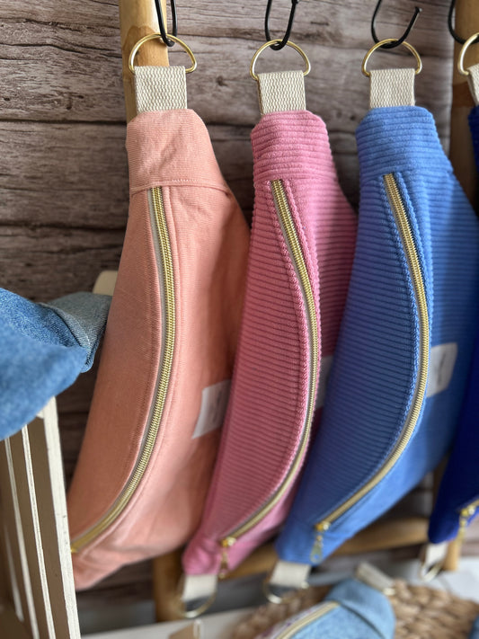 Sac banane velour Abricot