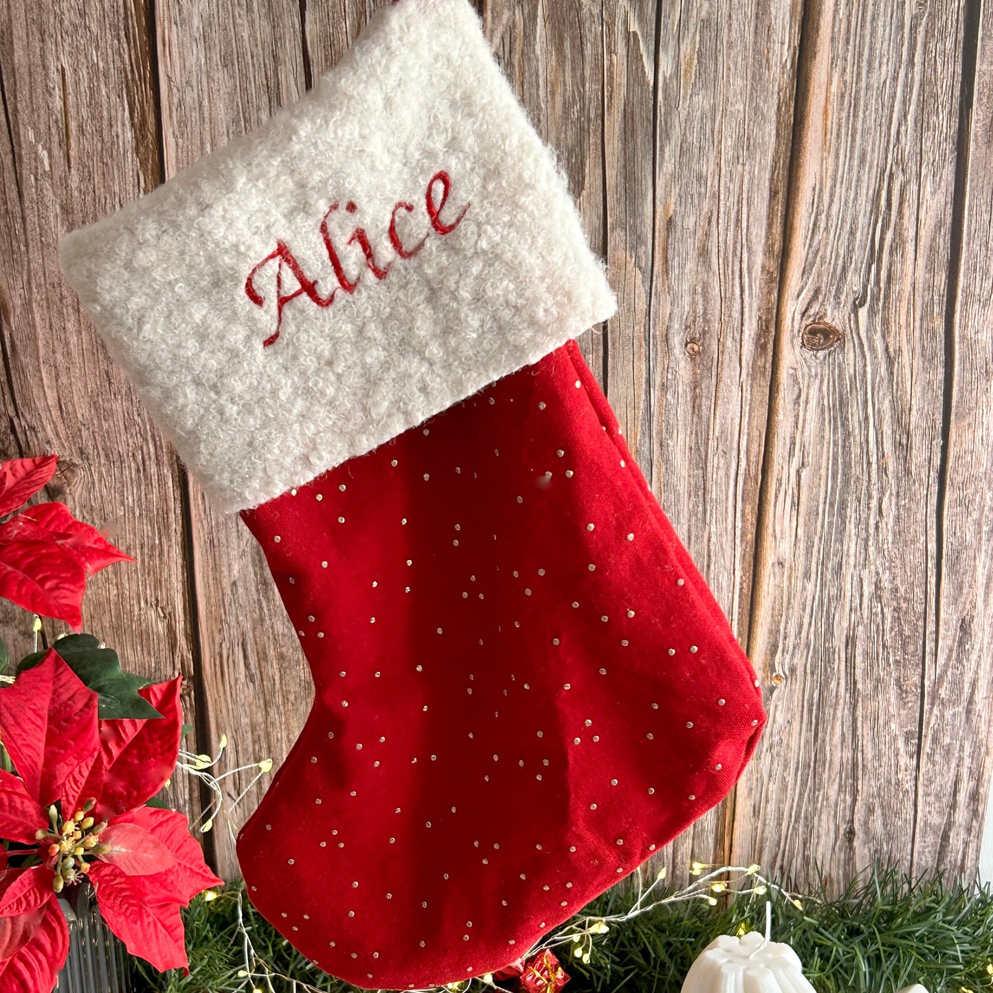 Grandes botte de Noël personnalisée