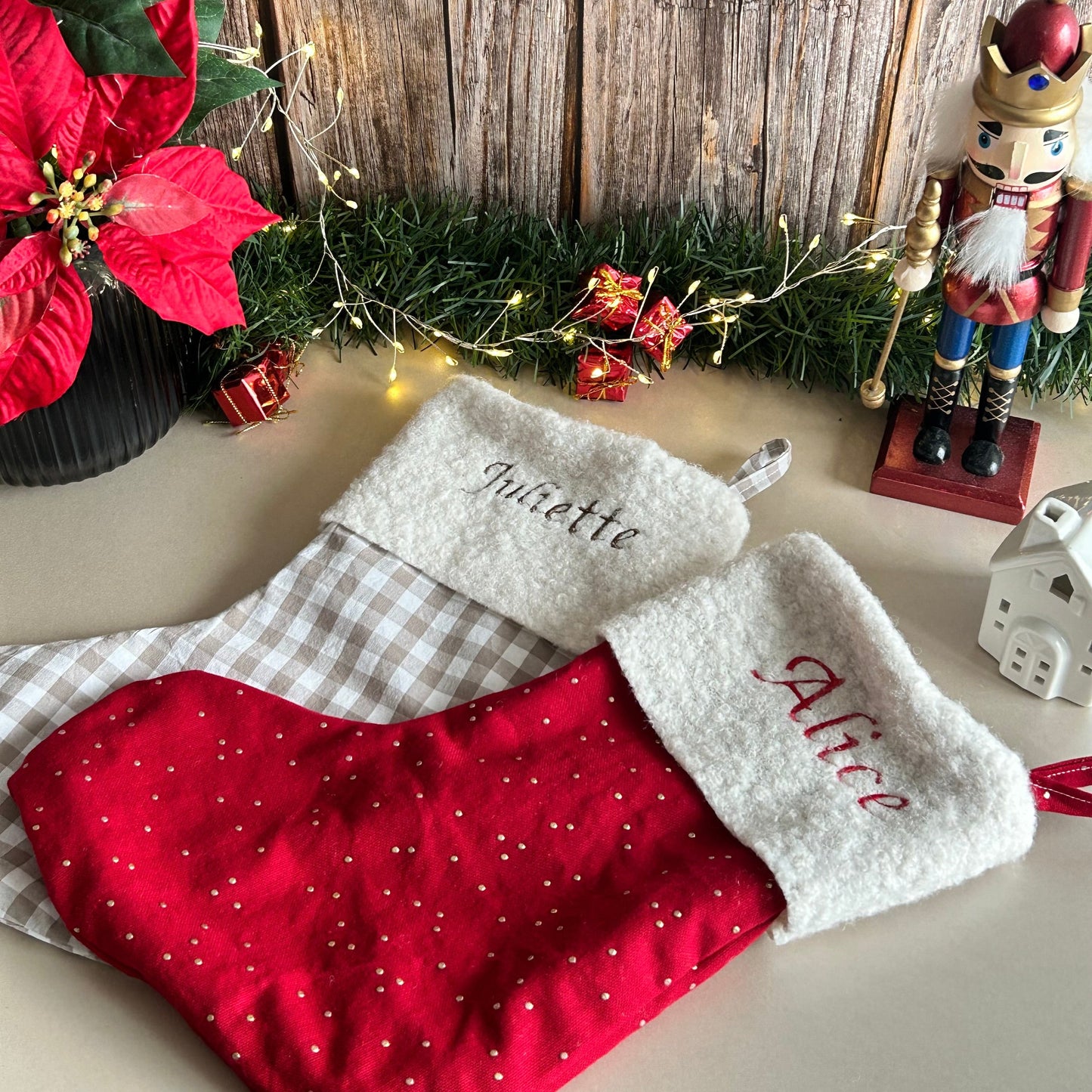 Grandes botte de Noël personnalisée