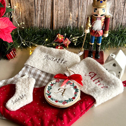 Boule de Noël brodée personnalisée
