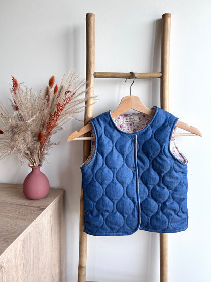 Gilet matelassé jeans bleu