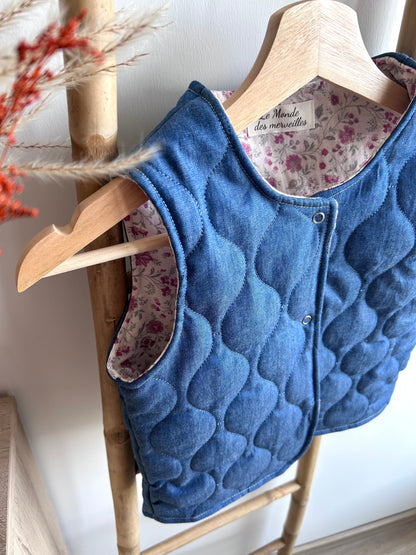 Gilet matelassé jeans bleu