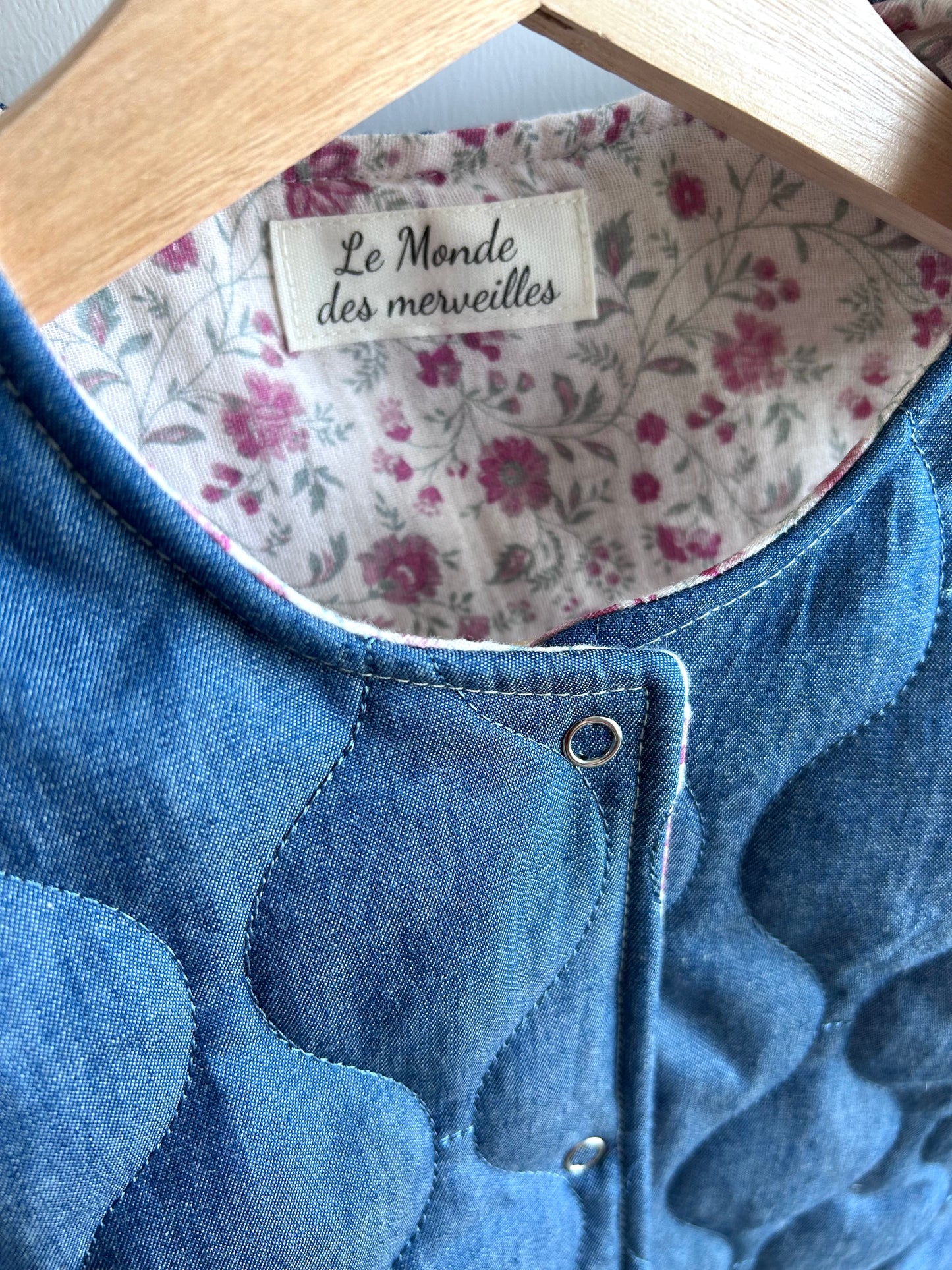 Gilet matelassé jeans bleu