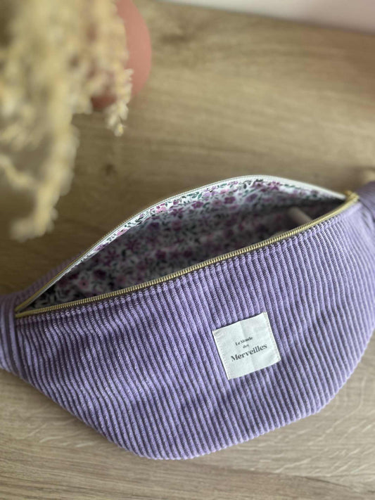 Sac banane velour Lavande